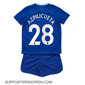 Chelsea Cesar Azpilicueta #28 Hemmatröja Barn 2022-23 Kortärmad (+ korta byxor)
